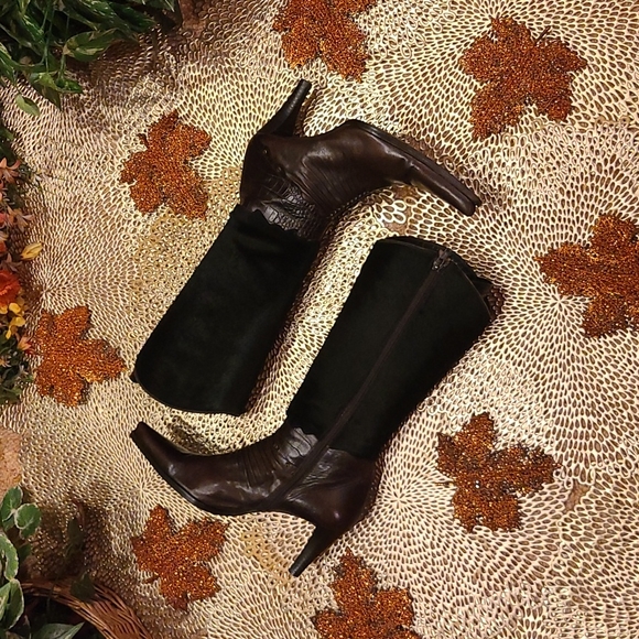 Balenciaga Shoes - Rare Vintage Balenciaga  Cowhair & Leather Heeled Boots